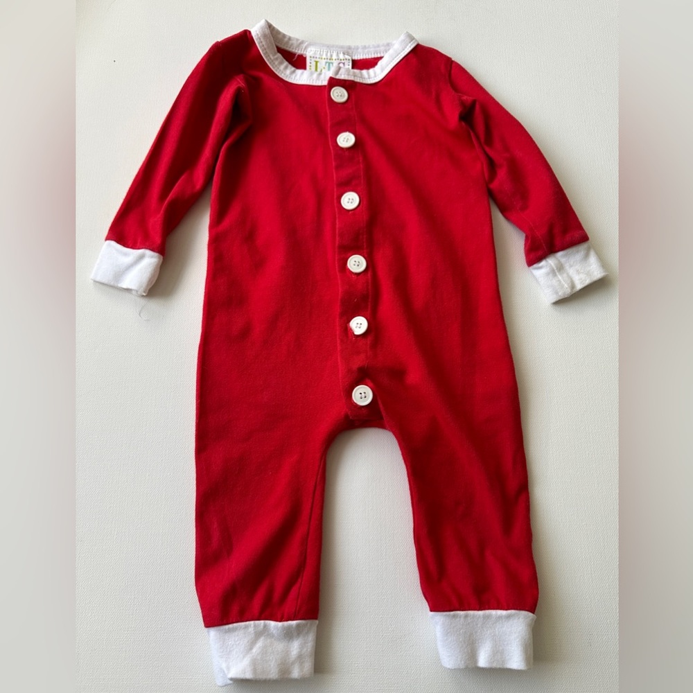 LTC baby girl’s 1 piece Pajama Faux Bumflap Bodysuit sleepwear.  Size 12M.